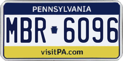 PA license plate MBR6096