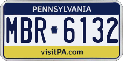 PA license plate MBR6132