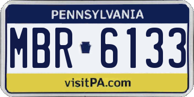 PA license plate MBR6133