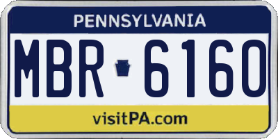 PA license plate MBR6160