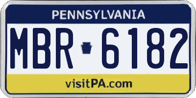 PA license plate MBR6182