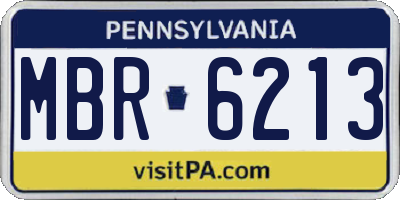 PA license plate MBR6213