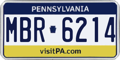 PA license plate MBR6214