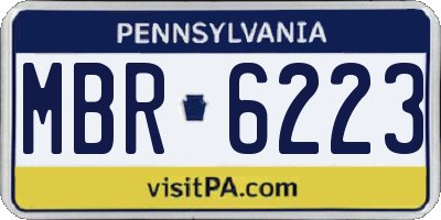 PA license plate MBR6223