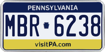 PA license plate MBR6238