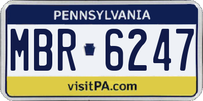 PA license plate MBR6247