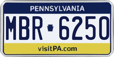 PA license plate MBR6250