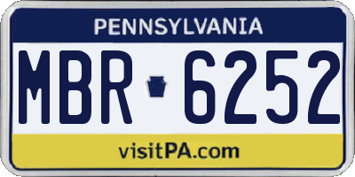 PA license plate MBR6252
