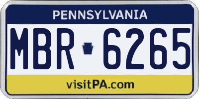 PA license plate MBR6265