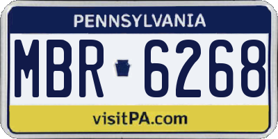 PA license plate MBR6268