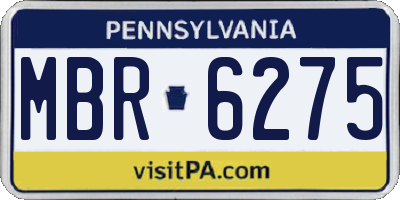 PA license plate MBR6275