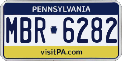 PA license plate MBR6282