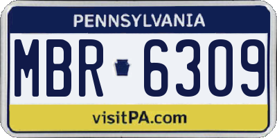 PA license plate MBR6309