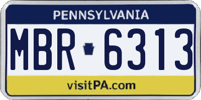 PA license plate MBR6313