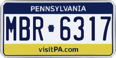 PA license plate MBR6317