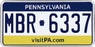 PA license plate MBR6337