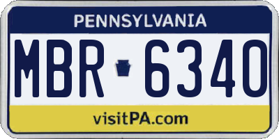 PA license plate MBR6340
