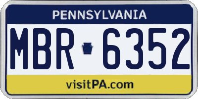 PA license plate MBR6352