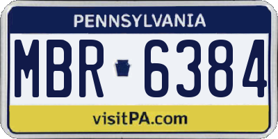 PA license plate MBR6384