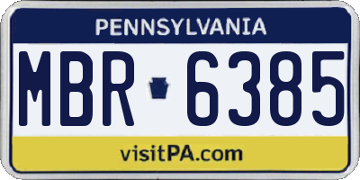 PA license plate MBR6385