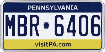 PA license plate MBR6406