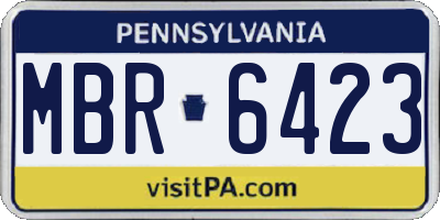 PA license plate MBR6423