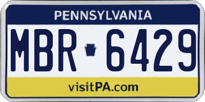 PA license plate MBR6429