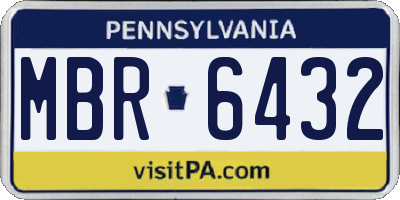 PA license plate MBR6432