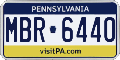 PA license plate MBR6440