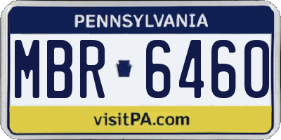 PA license plate MBR6460