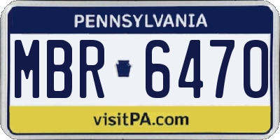 PA license plate MBR6470