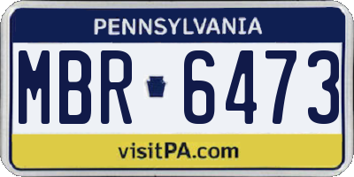 PA license plate MBR6473
