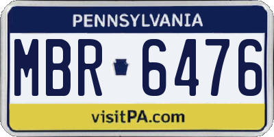 PA license plate MBR6476