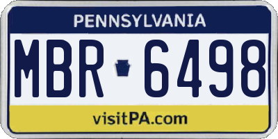 PA license plate MBR6498