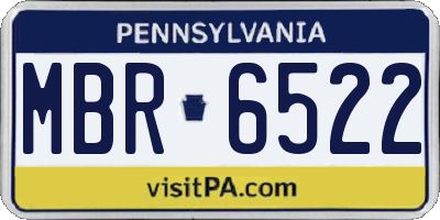 PA license plate MBR6522