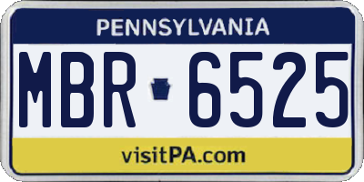 PA license plate MBR6525