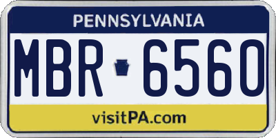 PA license plate MBR6560