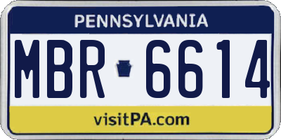 PA license plate MBR6614