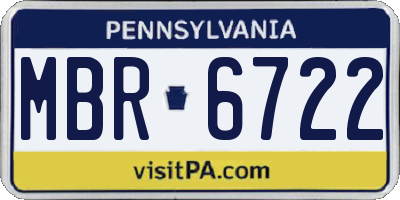 PA license plate MBR6722