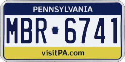 PA license plate MBR6741