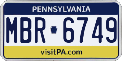PA license plate MBR6749
