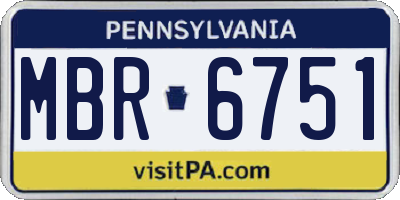 PA license plate MBR6751