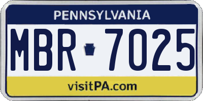 PA license plate MBR7025