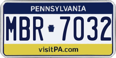 PA license plate MBR7032