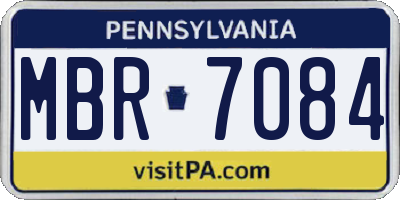 PA license plate MBR7084