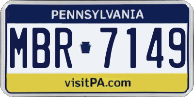PA license plate MBR7149