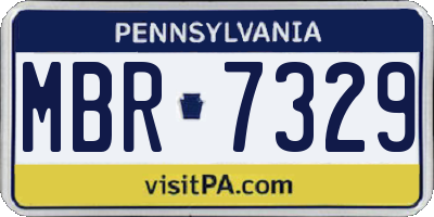 PA license plate MBR7329