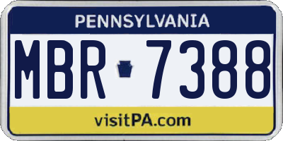 PA license plate MBR7388