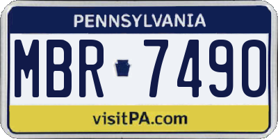 PA license plate MBR7490