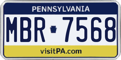 PA license plate MBR7568